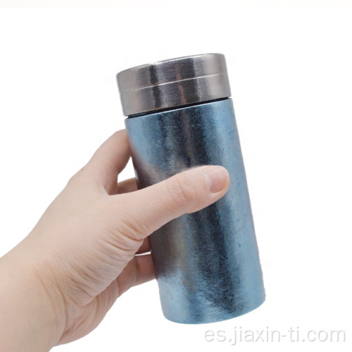 Botella de titanio amigable con el color del patrón de hielo para regalo